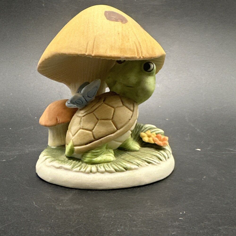 Figurine Turtle and Mushroom Porcelain Lefton